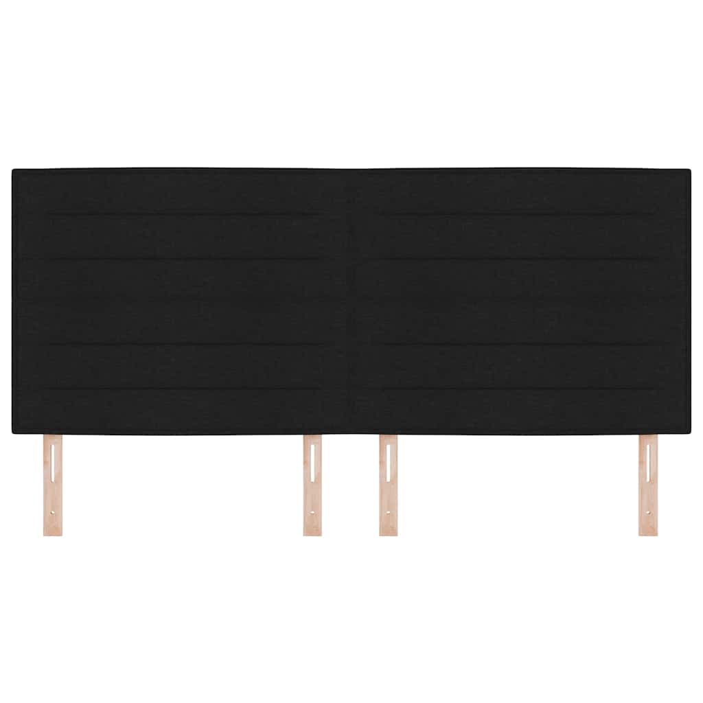 LED Headboard with LED Strip Lights Manual Black 200 cm Fabric